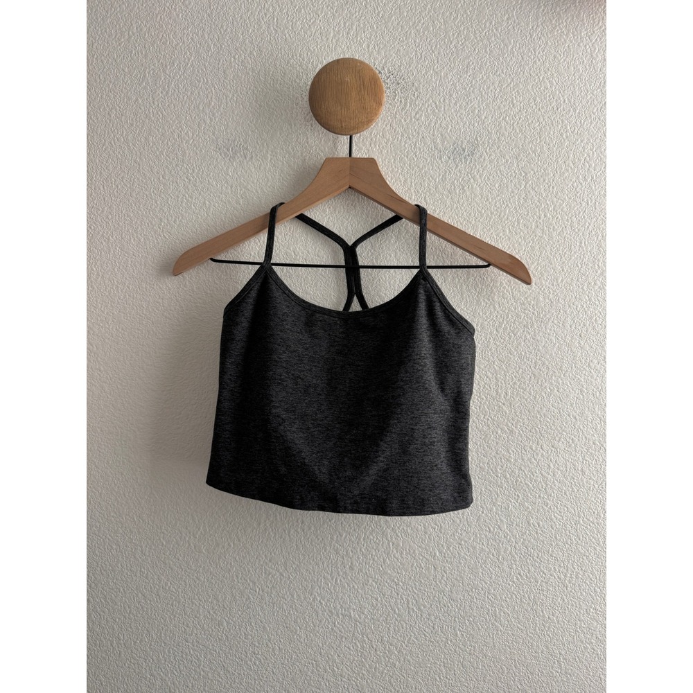 Beyond Yoga Dark Gray Space Dye Cropped Cropped Tank Top Medium